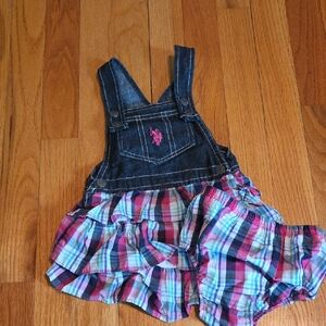 U.S. Polo Assn. Denim Plaid Kids Jumper With Matching Bottoms